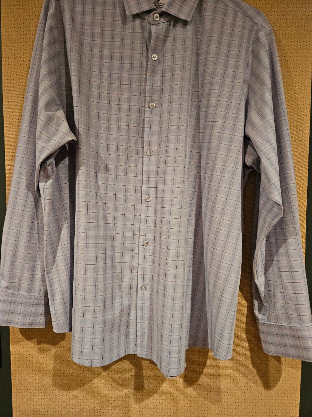 Mizzen+Main Performance Dress Shirt - XL Light Blue Plaid